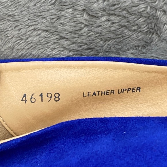 J.Crew Ballet Flats Womens 7 Blue Suede Italian Leather Almond Toe 46198 Italy - Picture 5 of 9